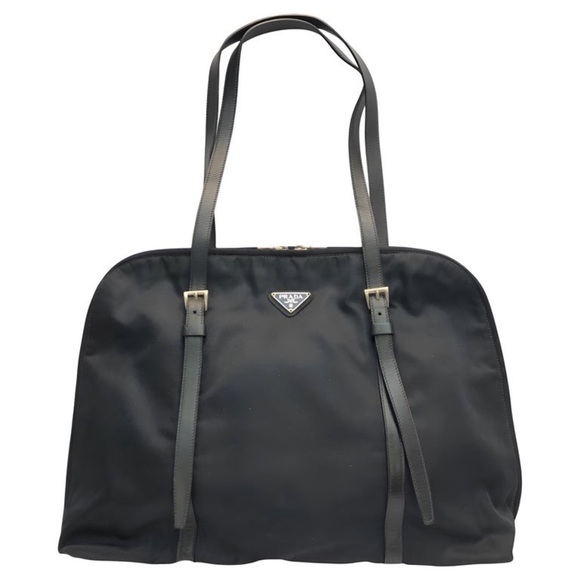 Vintage Prada navy dark blue nylon handle shoulder bag - Picture 1 of 16